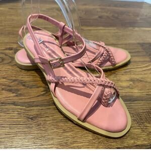 Free People Women's Sunny Day Braided Leather Sandals – Pink – Size 8.5